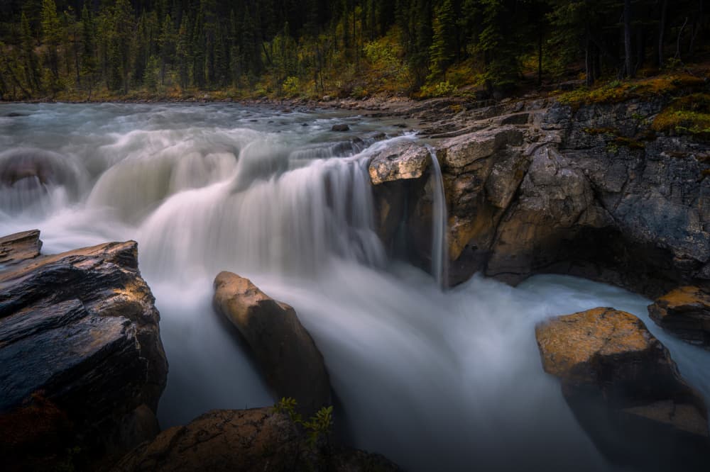 Rushing Forest Waterfall by Bing Li — canvas wall art