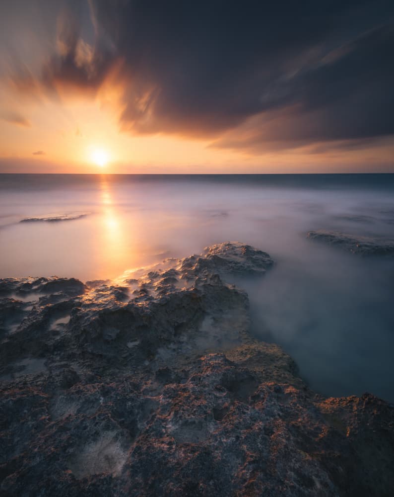 Golden Ocean Sunset by Haim Rosenfeld — canvas wall art