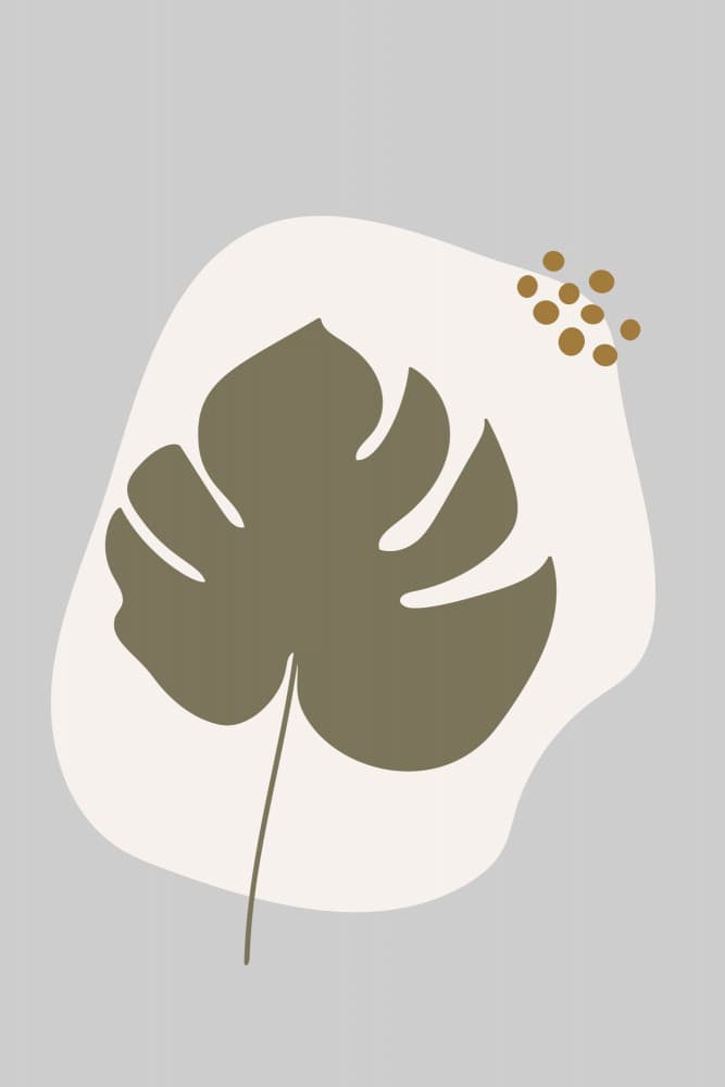 Monstera Leaf Abstract Dots by Dina Dankers — canvas wall art