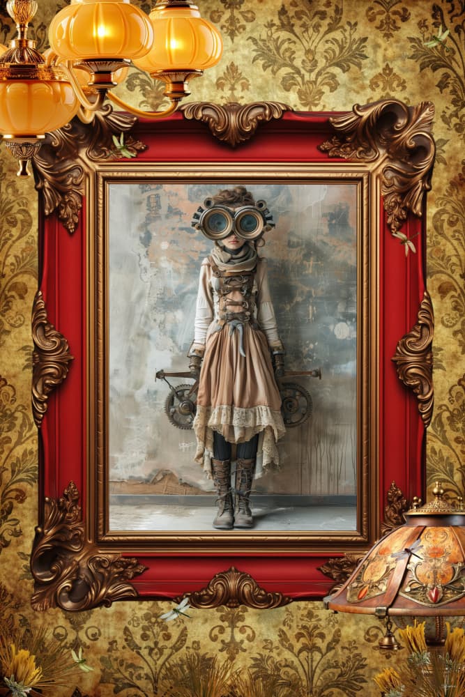 Whimsical Steampunk Girl by Sue Skellern — canvas wall art
