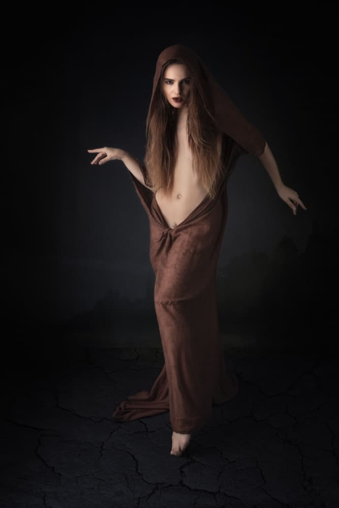 Mysterious Hooded Woman by Jan Slotboom — canvas wall art