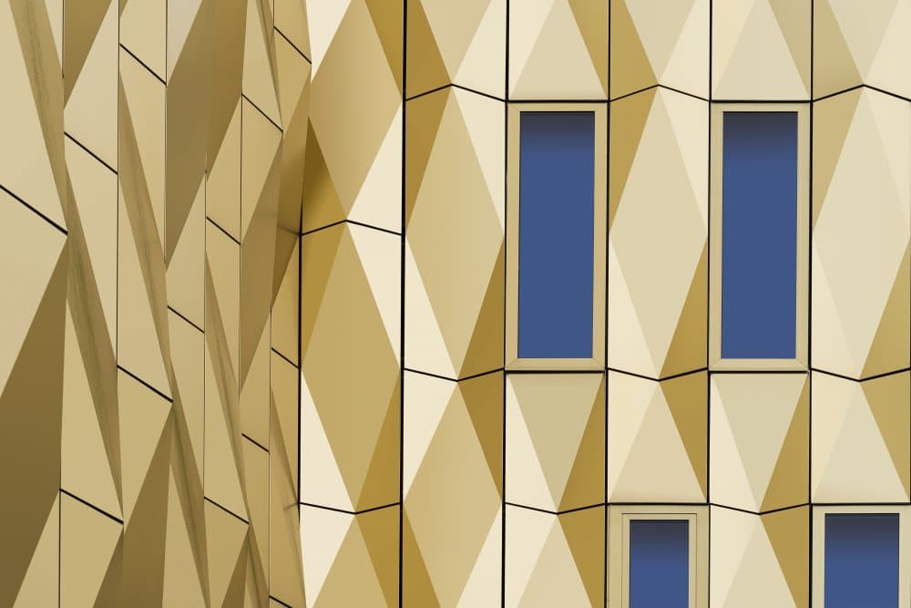Golden Geometric Facade by Greetje van Son — canvas wall art
