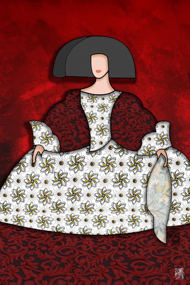 Elegant Lady in Floral Dress by Osvaldo Russo — canvas wall art