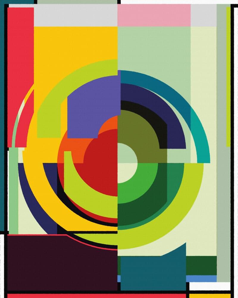 Colorful Abstract Circles by Rafa Mateo — canvas wall art