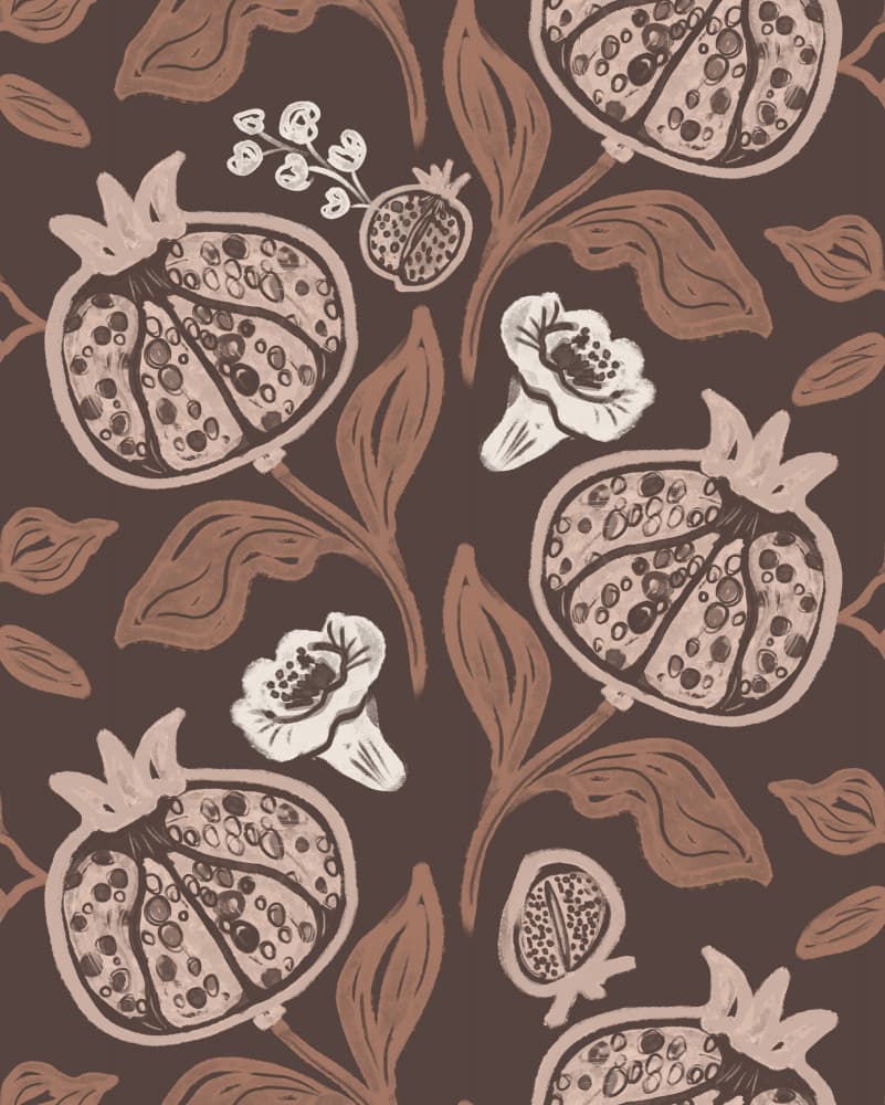Pomegranates Pattern by Anis Illustration — canvas wall art