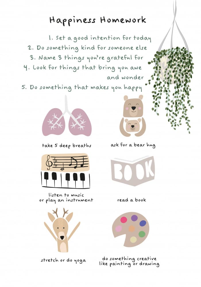 Happiness Homework Guide by Sarah Manovski — canvas wall art