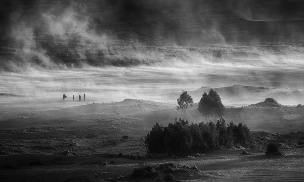 Misty Landscape Figures by Angela Muliani Hartojo — canvas wall art