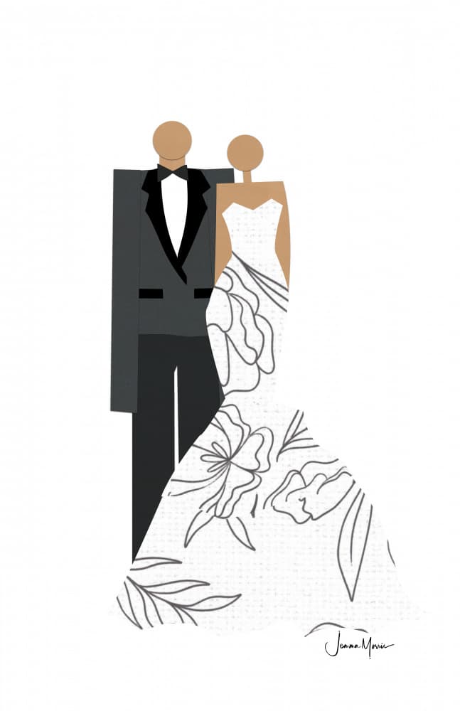 Elegant Wedding Couple by Jemma Morris — canvas wall art