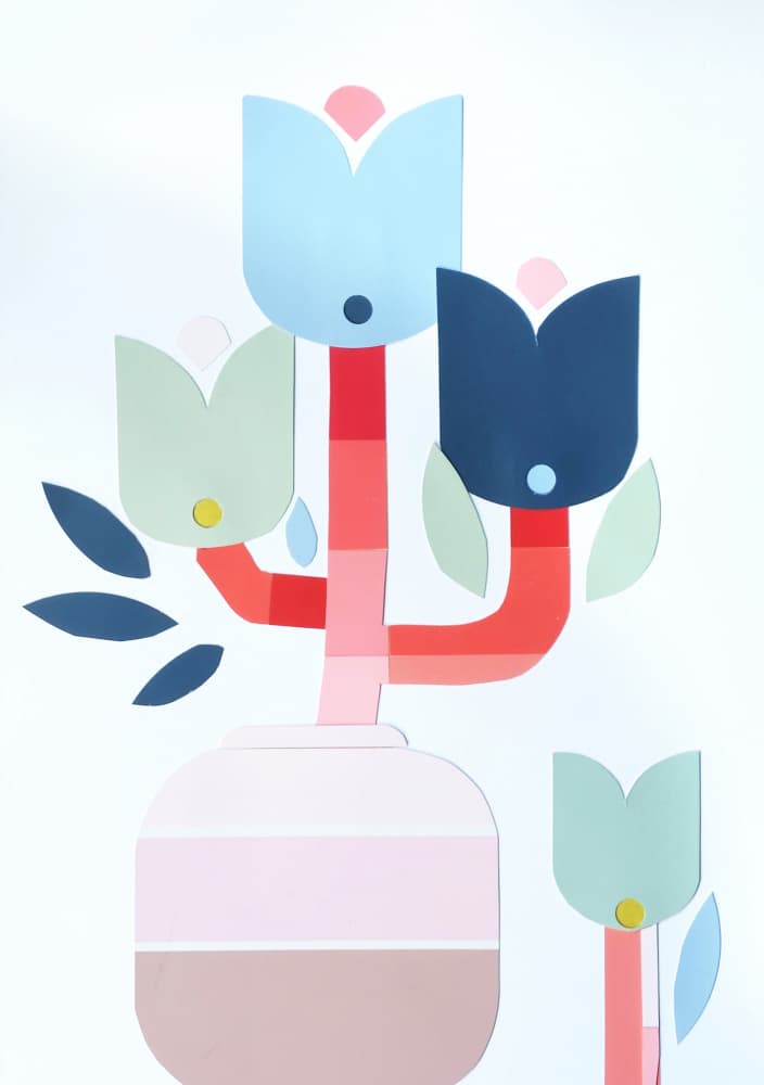 Pastel Floral Vase by Annick — canvas wall art