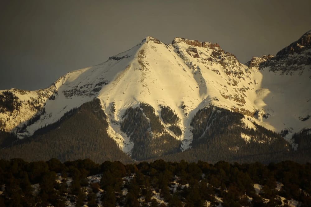 Snowy Mountain Glow by Del Mundo Imagery — canvas wall art
