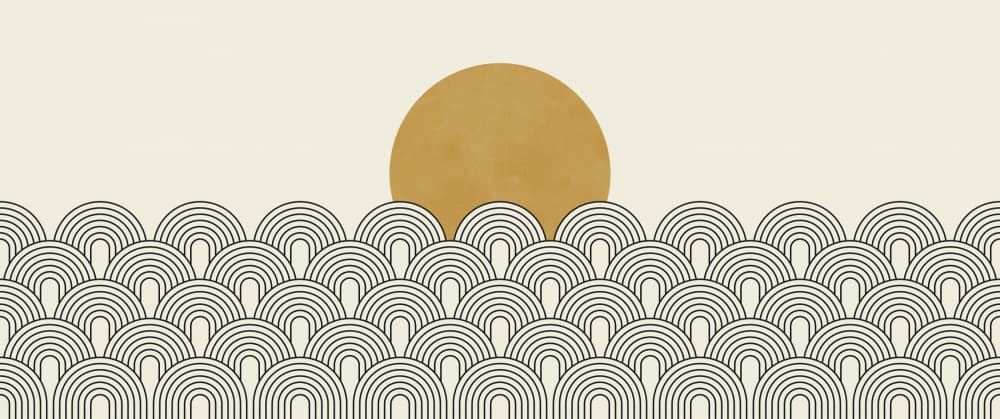 Golden Sun Waves by Vitor Costa — canvas wall art