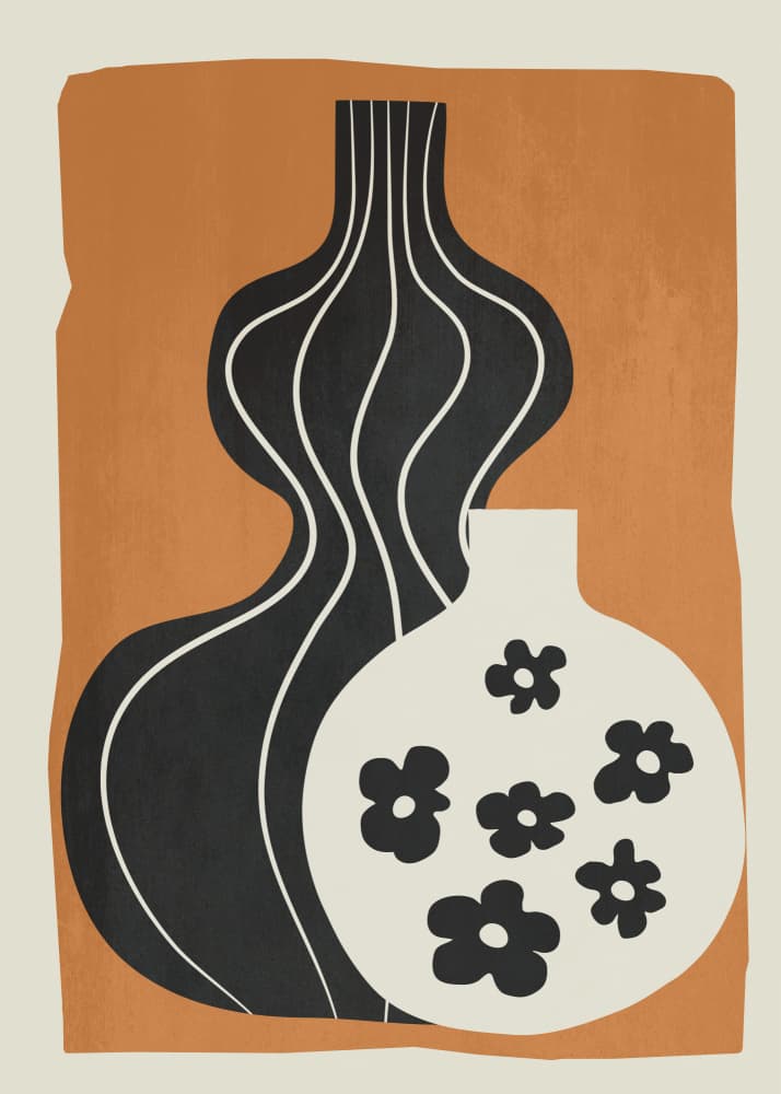 Abstract Floral Vases by Flow Line — canvas wall art