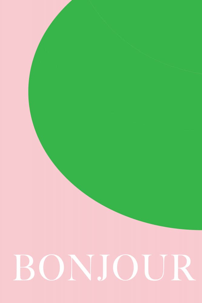 Bonjour Pink Green by Talitha McQueen — canvas wall art