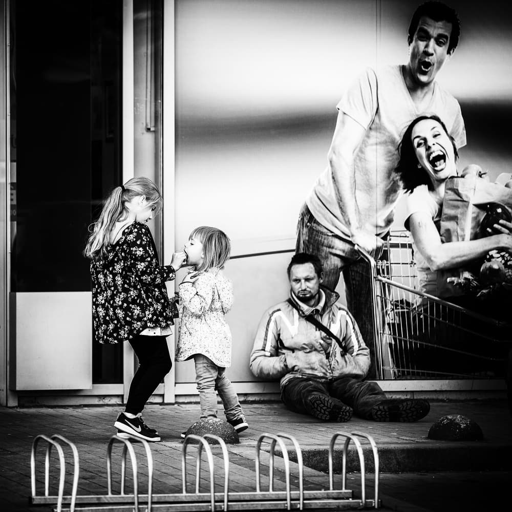 Street Life Contrast by Pali Gerec — canvas wall art