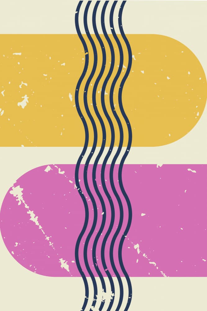 Wavy Retro Shapes by jay stanley — canvas wall art
