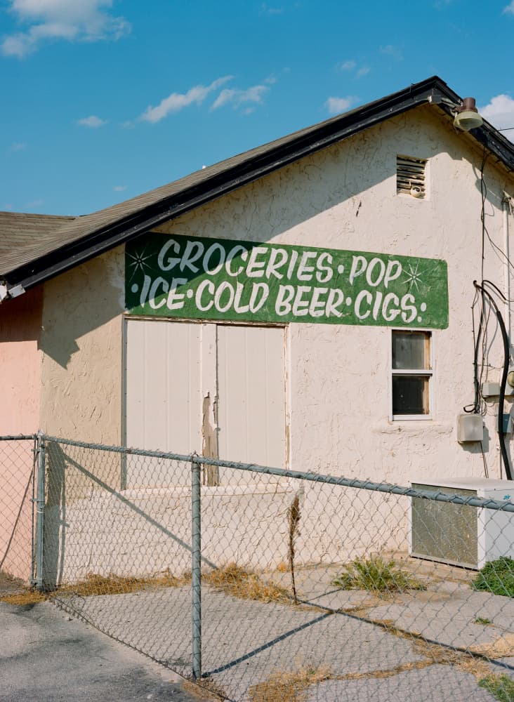 Roadside Groceries Sign by Bethany Young — canvas wall art
