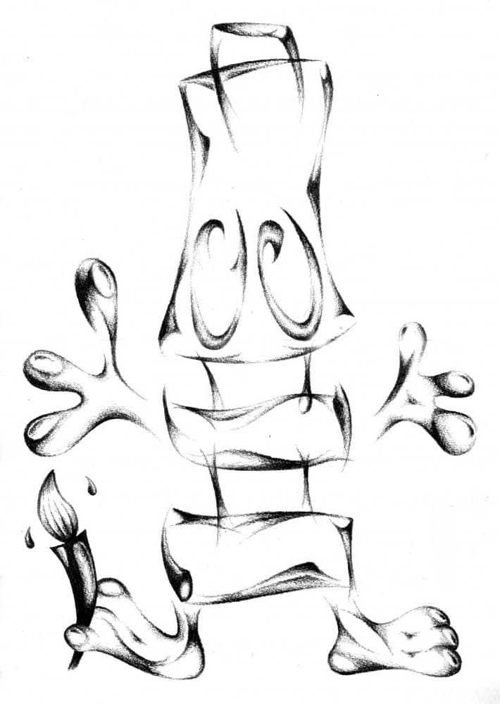 Whimsical Artist Figure by Kulik — canvas wall art