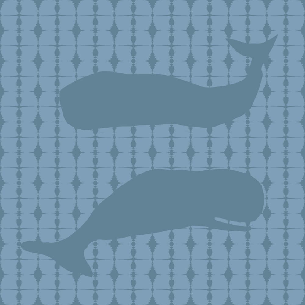 Serene Blue Whales by Gemma Bardot — canvas wall art