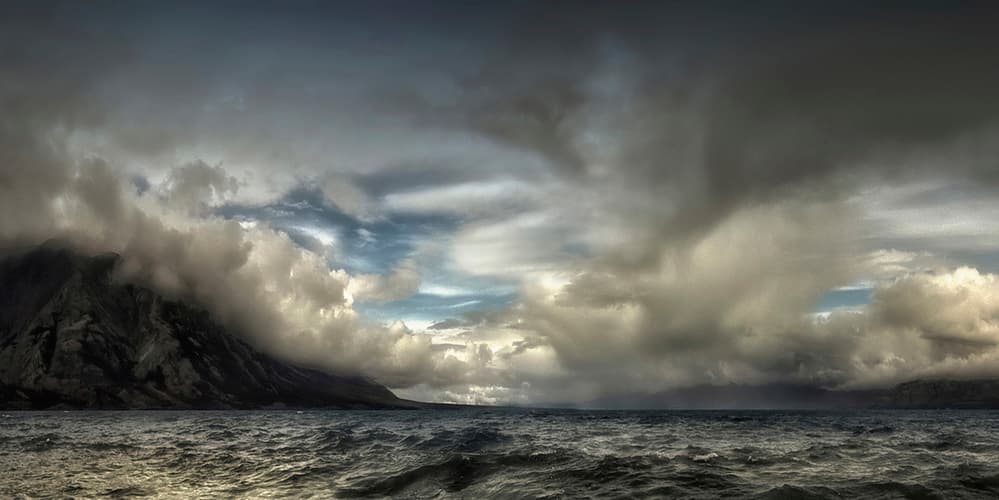 Dramatic Mountain Waters by Yvette Depaepe — canvas wall art