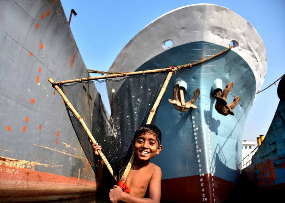 Joyful Boy Shipyard Smile by MD MAHABUB HOSSAIN KHAN — canvas wall art