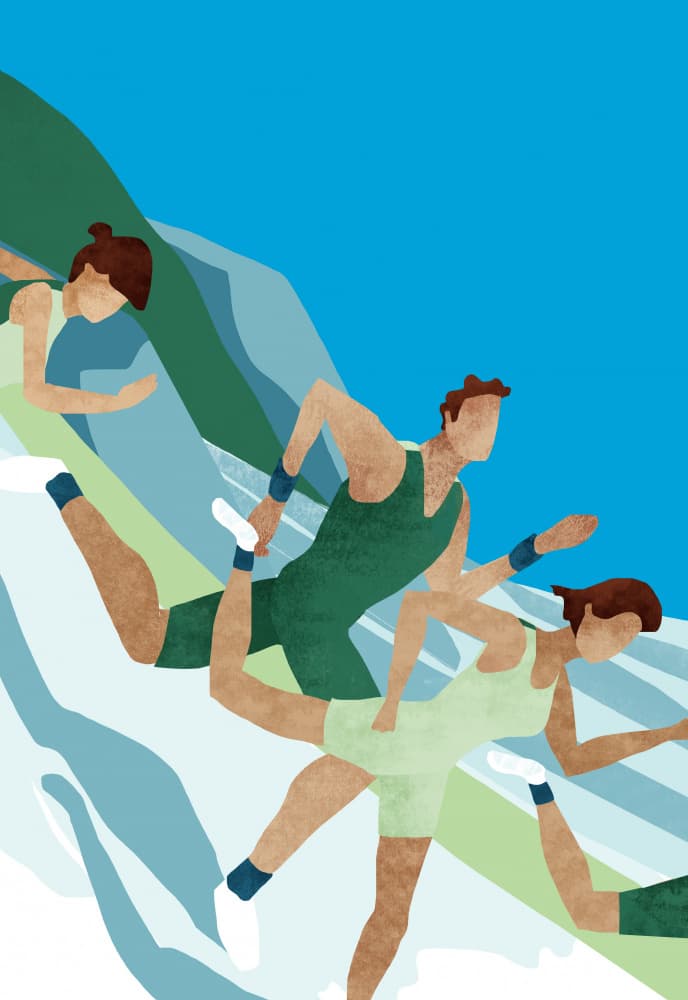 Mountain Trail Runners by Annelien Smet — canvas wall art