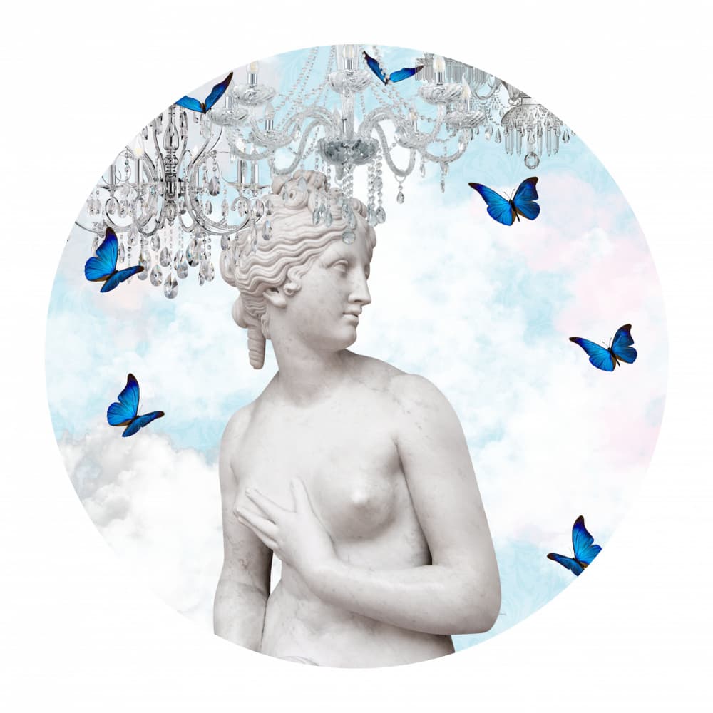 Venus and Blue Butterflies by Sue Skellern — canvas wall art