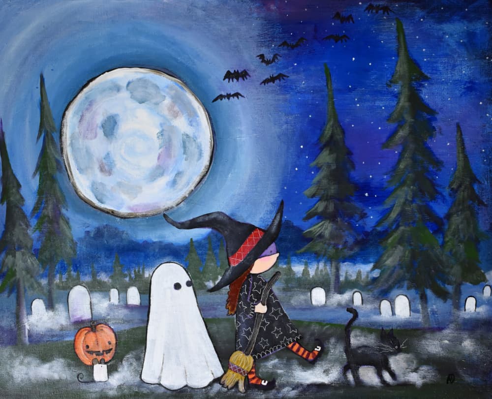 Halloween Night Walk by Andrea Doss — canvas wall art