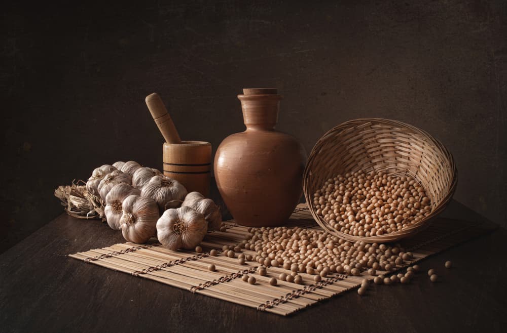 Rustic Garlic and Chickpeas by Margareth Perfoncio — canvas wall art