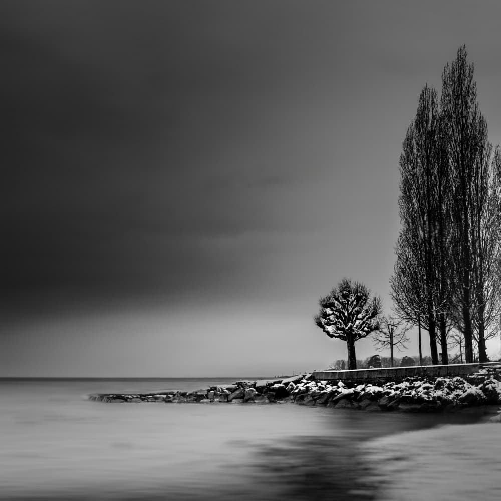 Winter Lake Serenity by VéroniqueS — canvas wall art