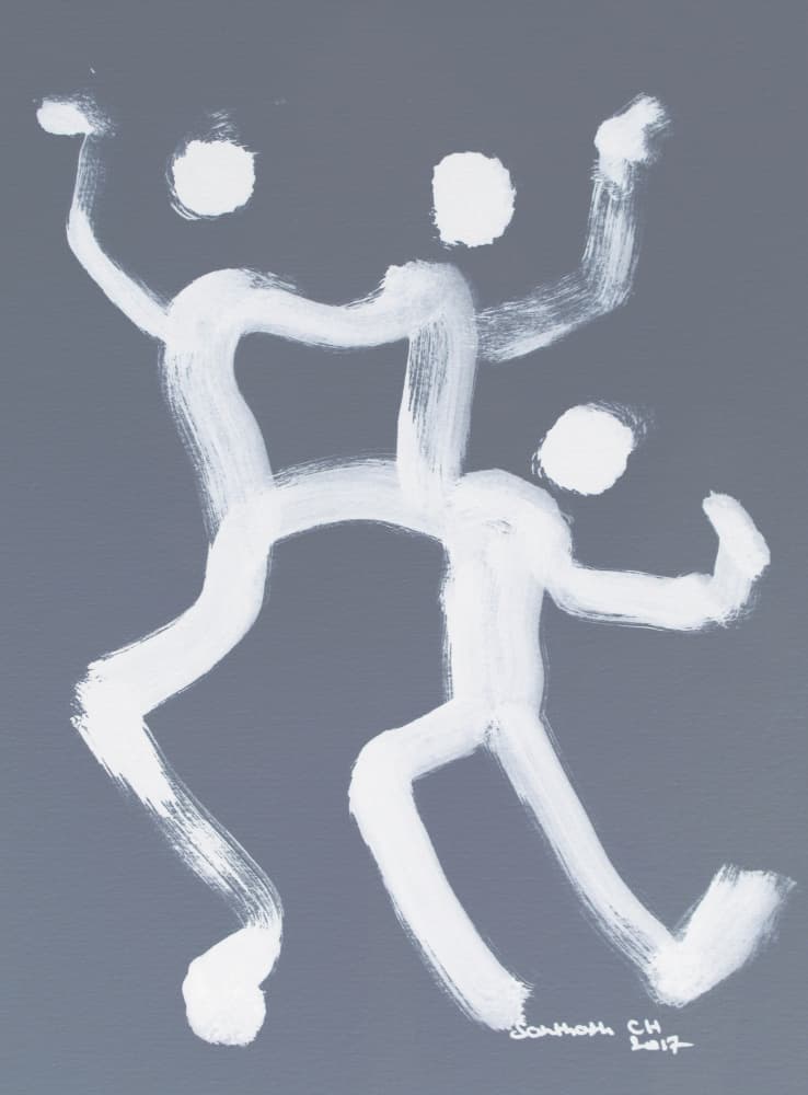 Dancing Abstract Figures by Santhosh ch — canvas wall art