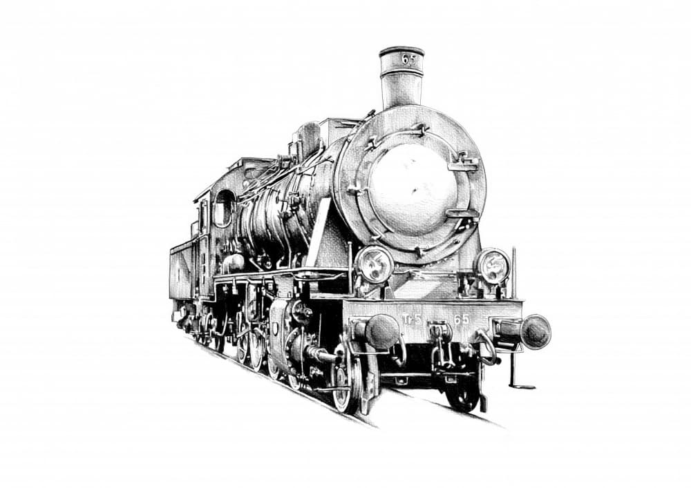 Classic Steam Locomotive by Kulik — canvas wall art