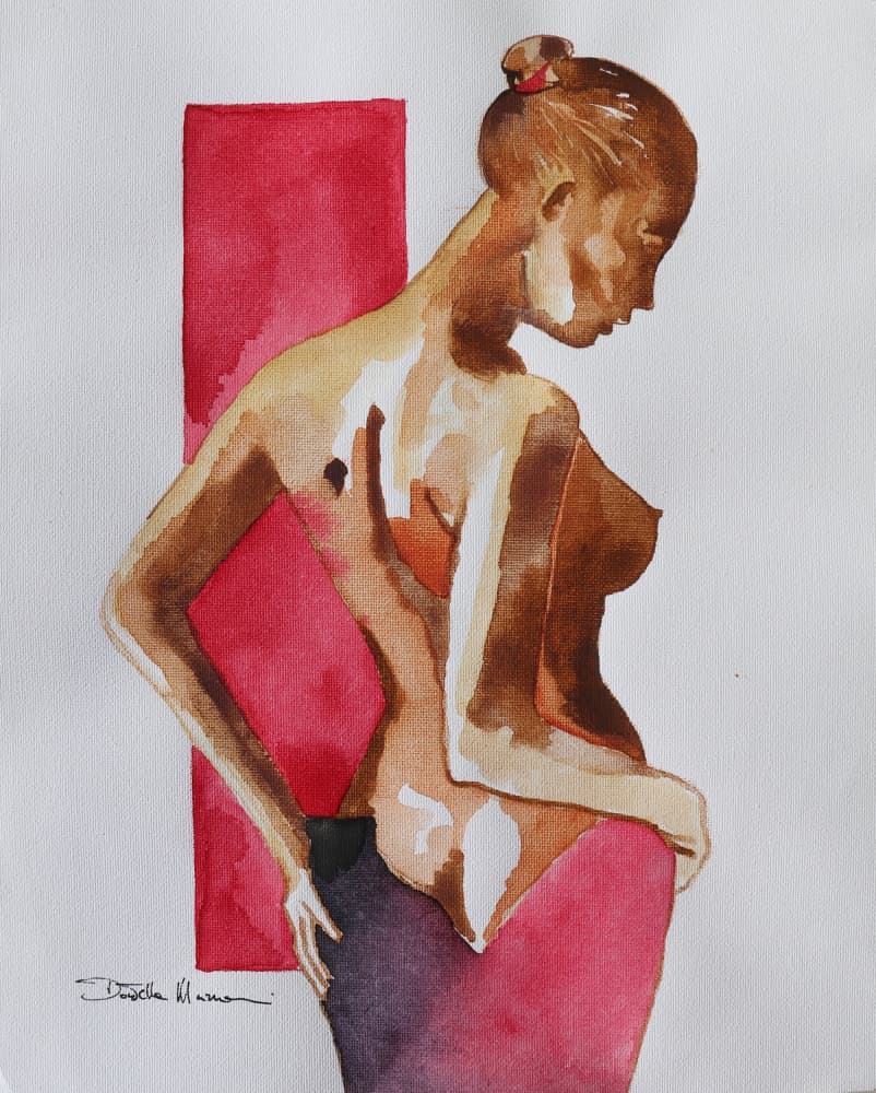 Sensual Red Woman by Donatella Marraoni — canvas wall art