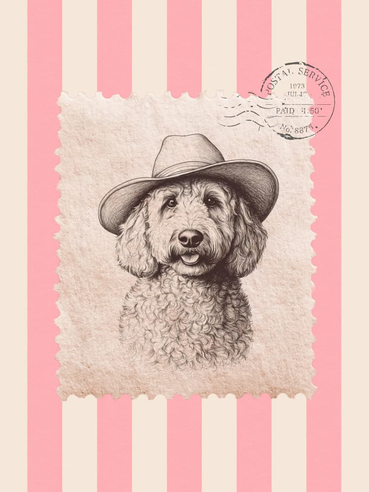 Doodle Dog Stamp by Jolly and Dash — canvas wall art
