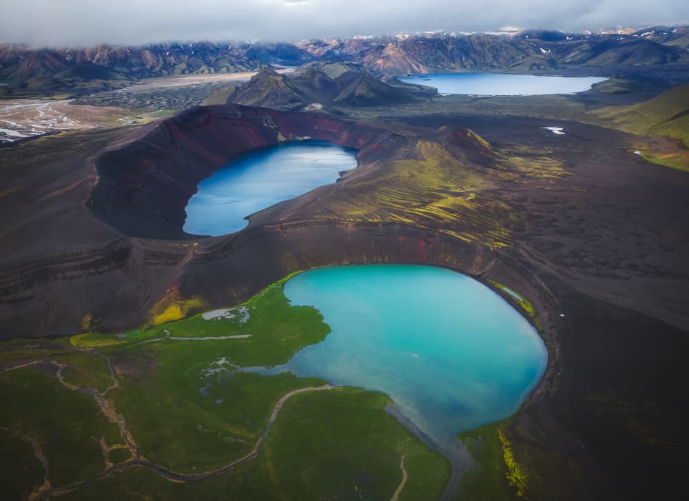 Turquoise Crater Landscape by Dawn X W — canvas wall art
