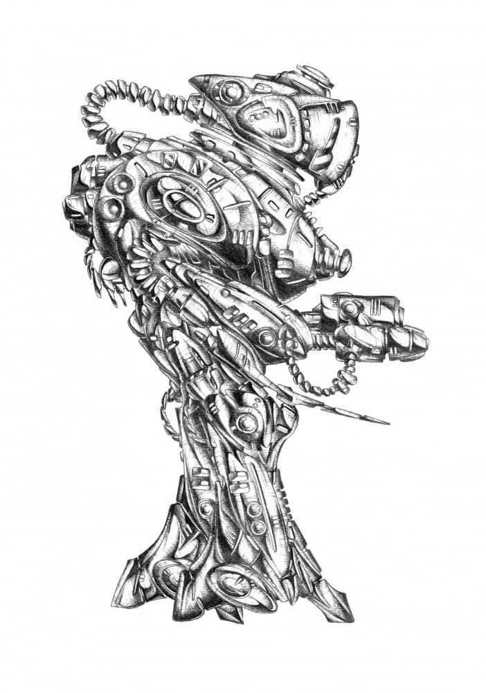 Dark Sci-Fi Mech by Kulik — canvas wall art