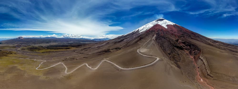 Snowy Volcano Winding Road by Marcel Rebro — canvas wall art