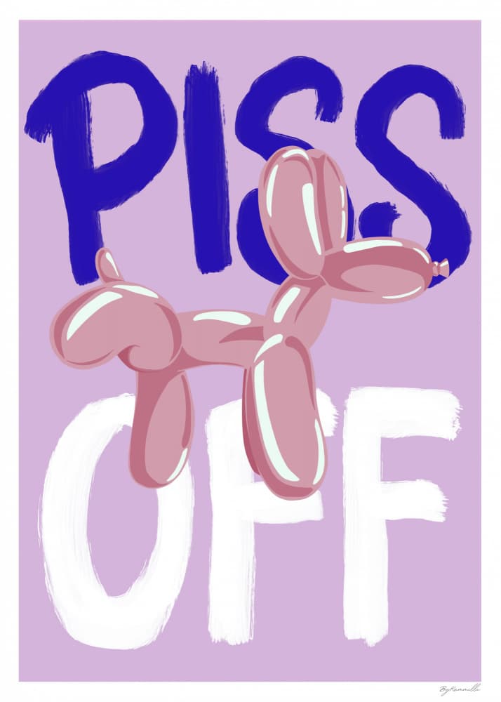 "Piss Off" Balloon Dog by ByKammille — canvas wall art