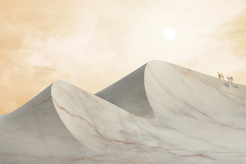 Marble Dunes Camels by amini54 — canvas wall art
