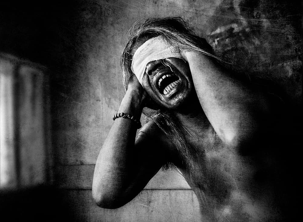 Dark Blindfolded Scream by Sebastian Kisworo — canvas wall art