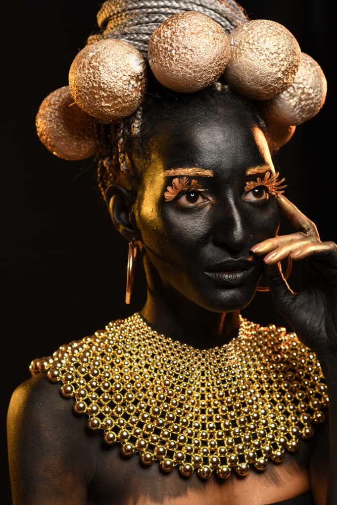 Striking Golden Woman by Yoram GIL — canvas wall art