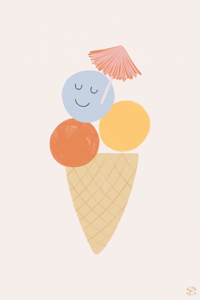 Happy Ice Cream Treat by Menina Lisboa — canvas wall art