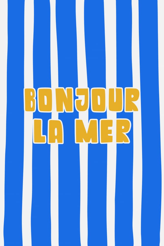 Bonjour La Mer Nautical Stripes by Treechild — canvas wall art