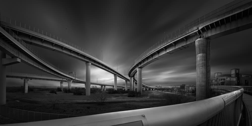 Urban Skyway Curvature by Yoshihiko Wada — canvas wall art