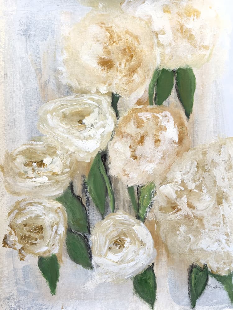Elegant Cream Roses by Breanna Megan Studio — canvas wall art