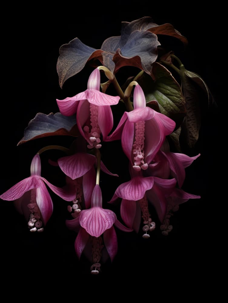 Elegant Fuchsia Flowers by Bilge Paksoylu — canvas wall art