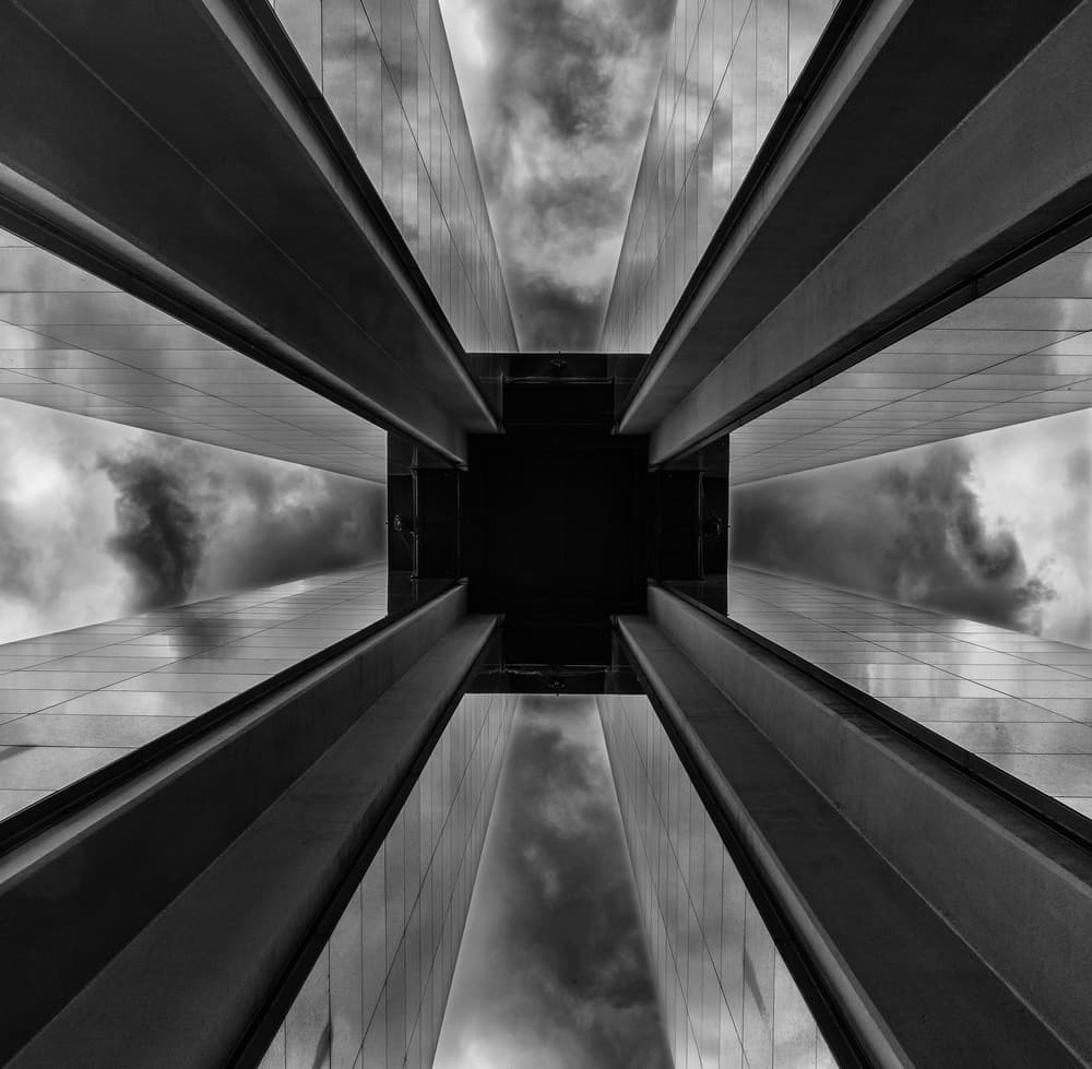 Dramatic City Geometry by Colin Dixon — canvas wall art