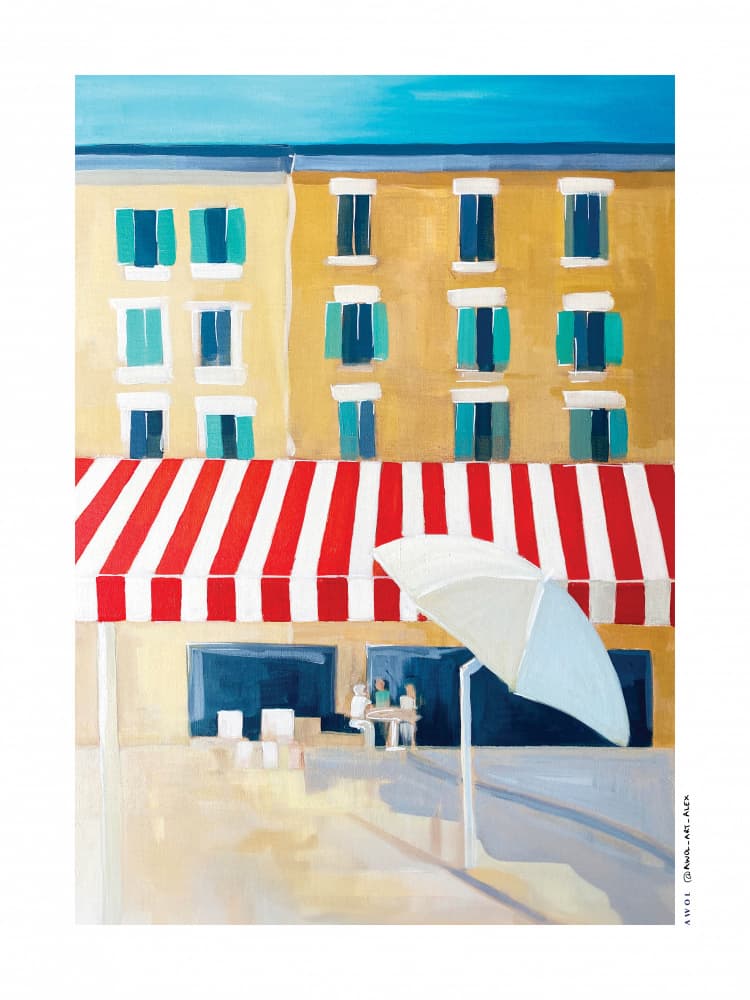 European Cafe Scene by Awol Art Alex — canvas wall art