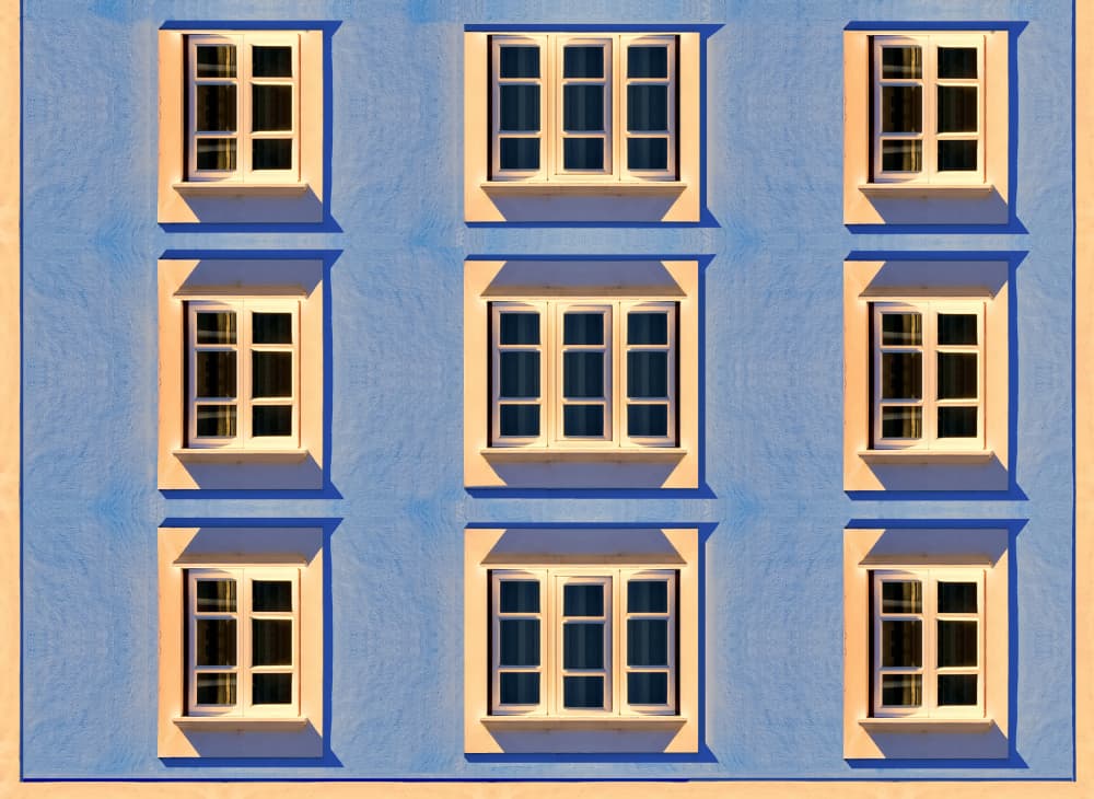 Geometric Blue Windows by Miro Susta — canvas wall art