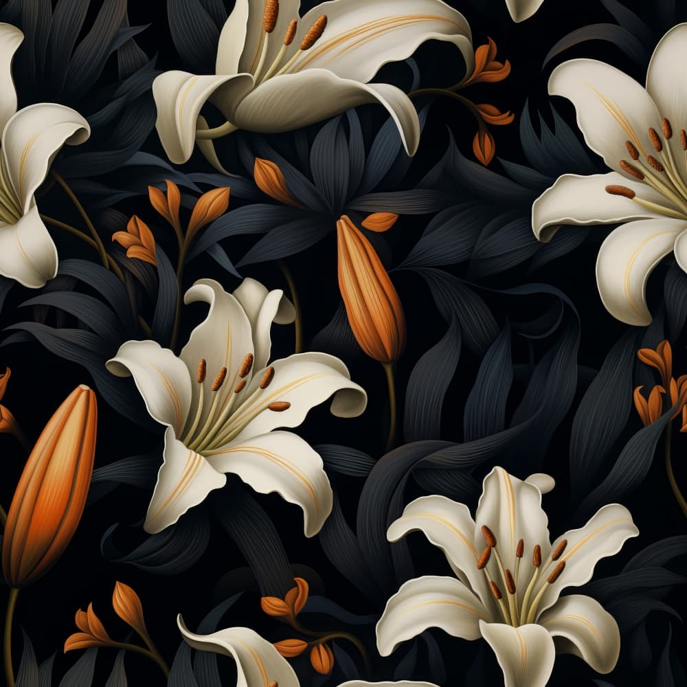 Elegant White Lilies by Bilge Paksoylu — canvas wall art