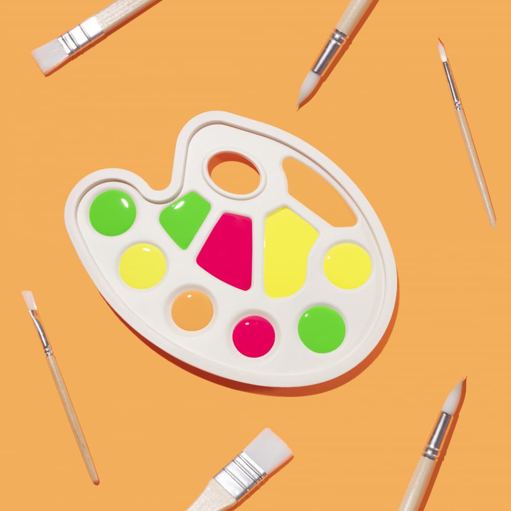 Bright Paint Palette by Julia Ramiro — canvas wall art